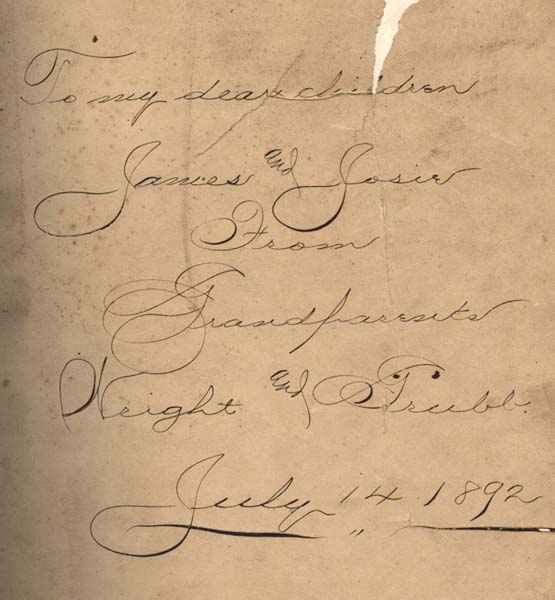 GrubbFamilyBible, Dedication